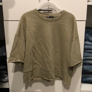 Zara three-quarter sleeve knit shirt.